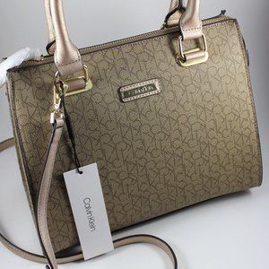 Calvin Klein Gold, Champagne & Light Brown Handbag